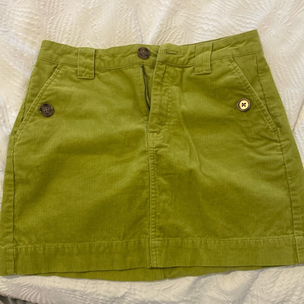 Green corduroy skirt